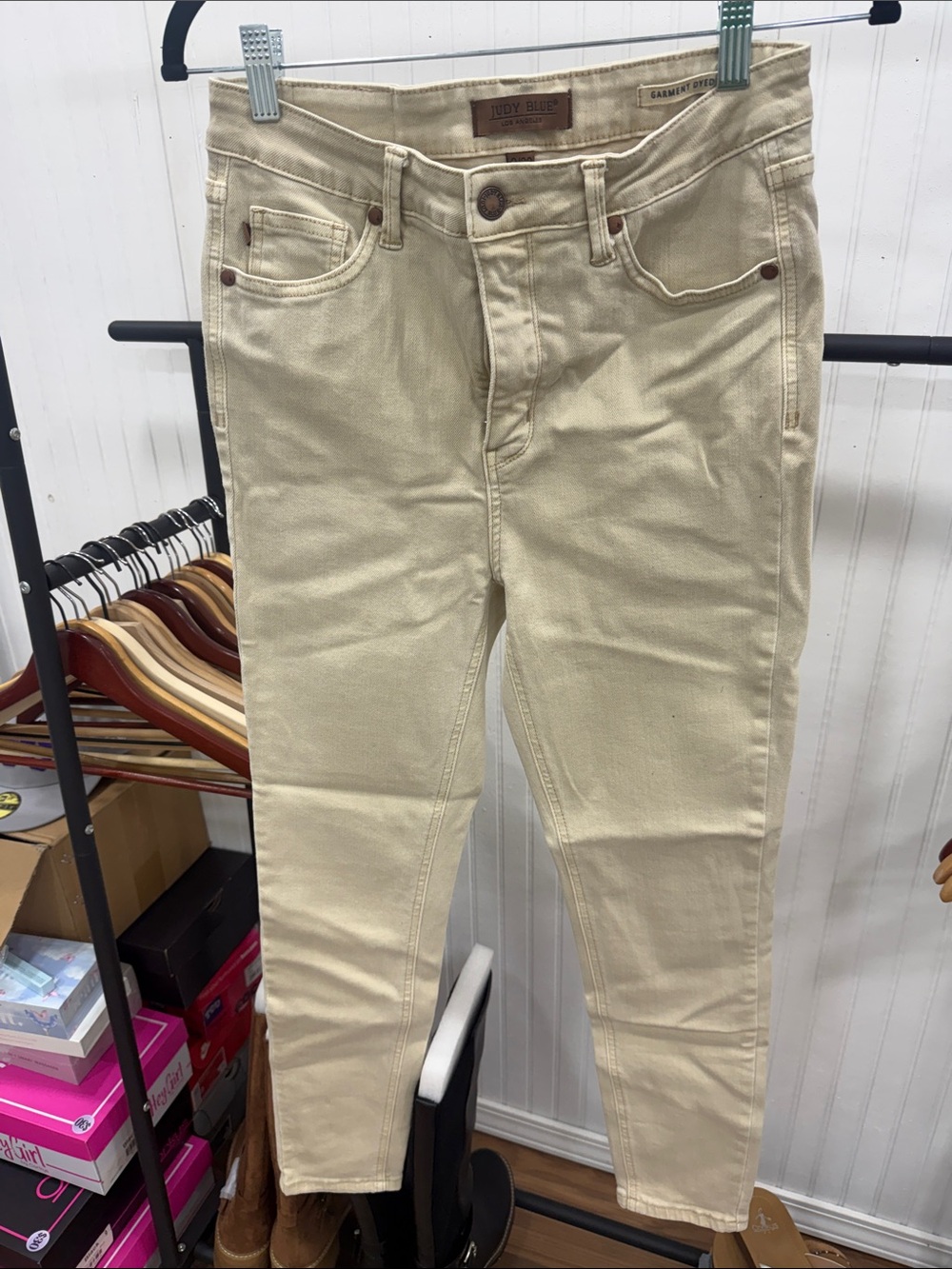 NWOT Judy Blue Cream High Waisted Skinny Jeans Sz 29